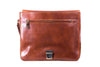 Umhängetasche Leder Braun Offen Frontansicht | Tuscan Brief