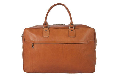 Reisetasche aus braunem Kalbsleder Frontansicht | Traveller's Duffle