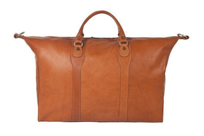 Reisetasche aus braunem Leder Frontansicht | Fortis' Duffle