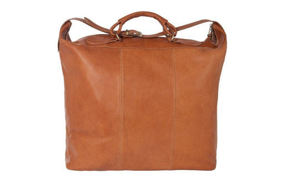 Reisetasche aus braunem Kalbsleder Frontansicht | Titus' Tote