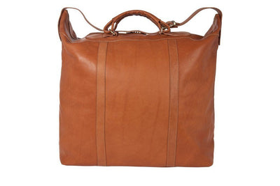 Reisetasche aus braunem Kalbsleder Frontansicht | Titus' Tote X