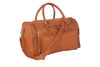 Reisetasche aus braunem Kalbsleder Seitenansicht | Victus' Duffle